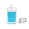 Custom Empty 100ml clear square refillable perfume oil glass spray bottle with sprayer